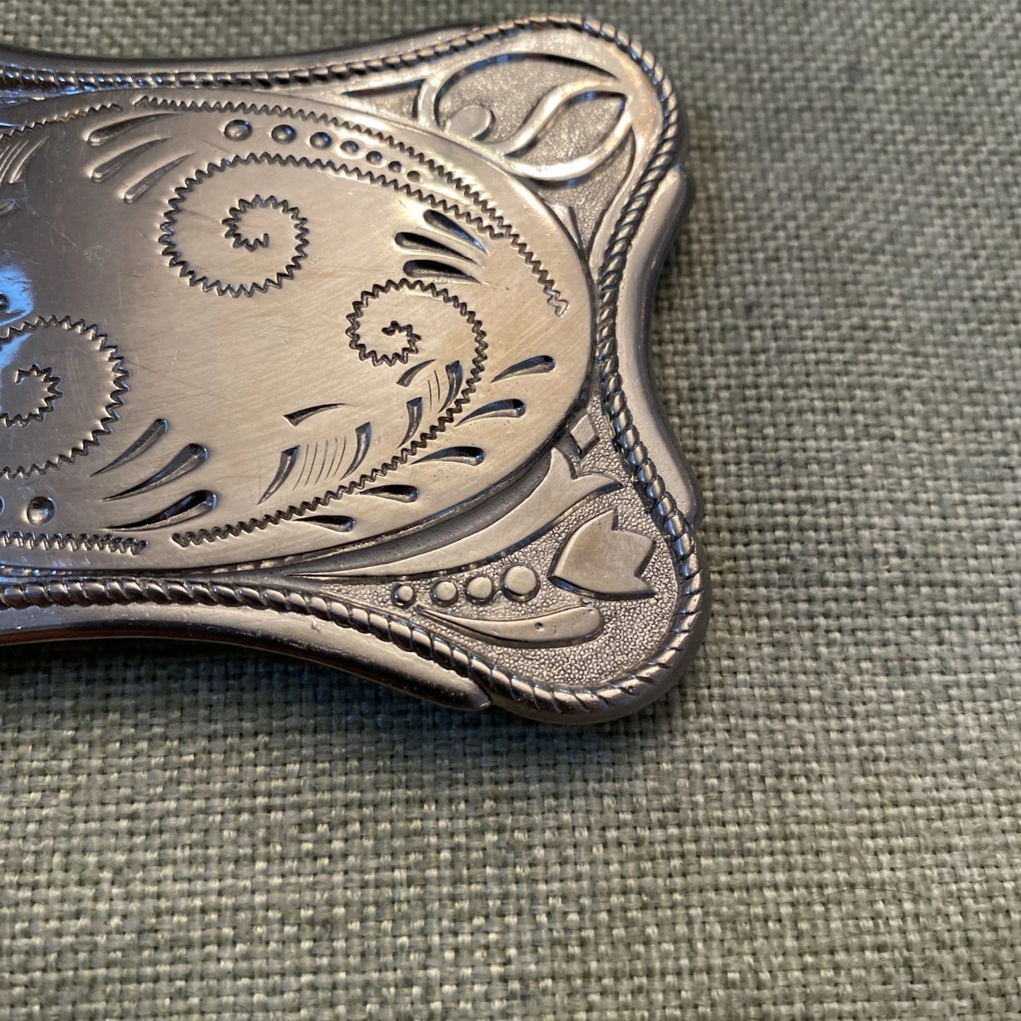 Wide Flower Filigree Engraved Western Belt Buckle