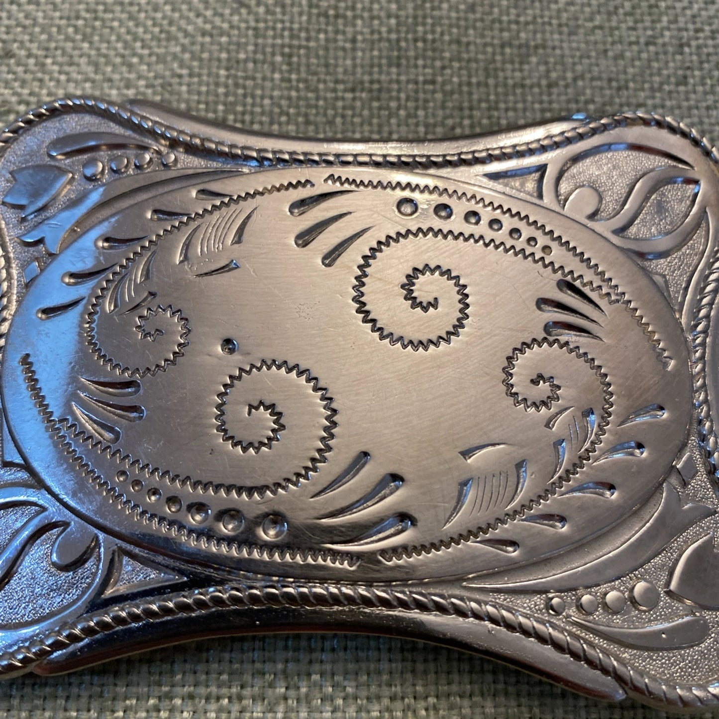 Wide Flower Filigree Engraved Western Belt Buckle