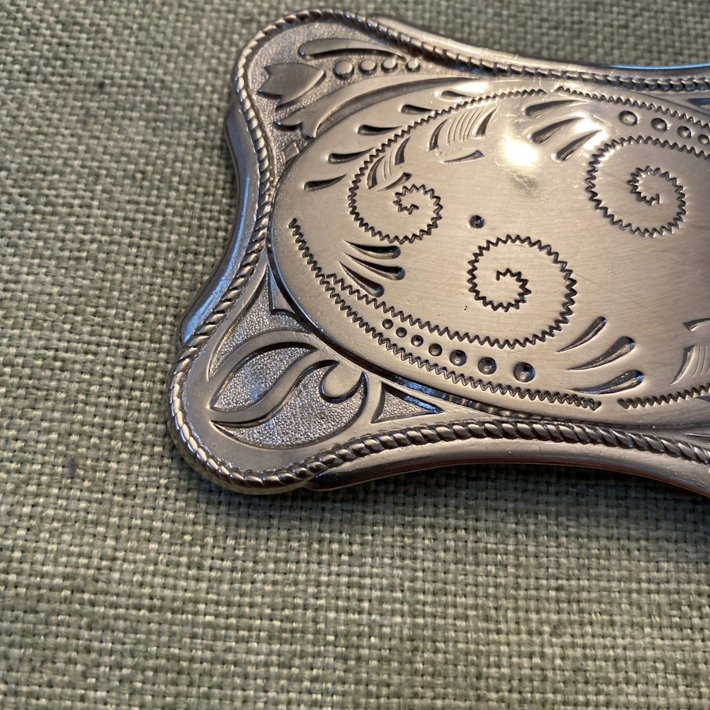 Wide Flower Filigree Engraved Western Belt Buckle