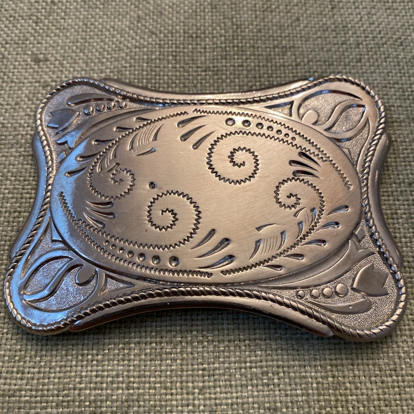 Wide Flower Filigree Engraved Western Belt Buckle
