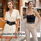 Women's 2-in-1 Detachable Wide Waist Belt – Liquid Gold Buckle