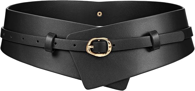Women's 2-in-1 Detachable Wide Waist Belt – Liquid Gold Buckle