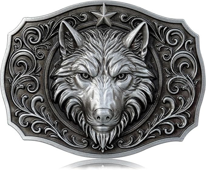 Wolf 3D Western Belt Buckle – Bold Novelty Design