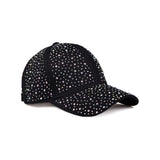Women's Black Rhinestone Studded Baseball Cap - Adjustable & Breathable