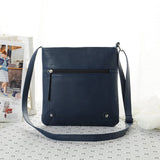 Women's Blue PU Leather Satchel Crossbody Messenger Bag