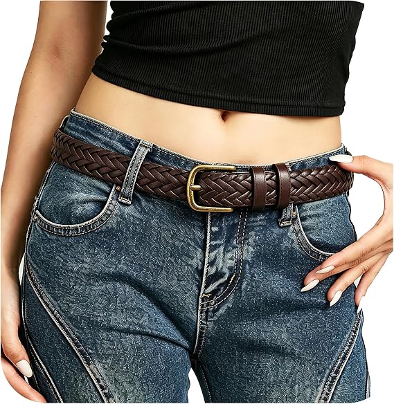 Women's Casual Braided Work Belt - Thin Woven Style