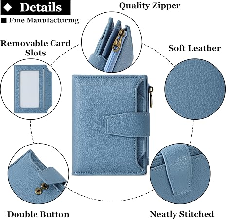 Women's Compact RFID Blocking Leather Bifold Wallet