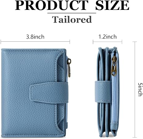 Women's Compact RFID Blocking Leather Bifold Wallet