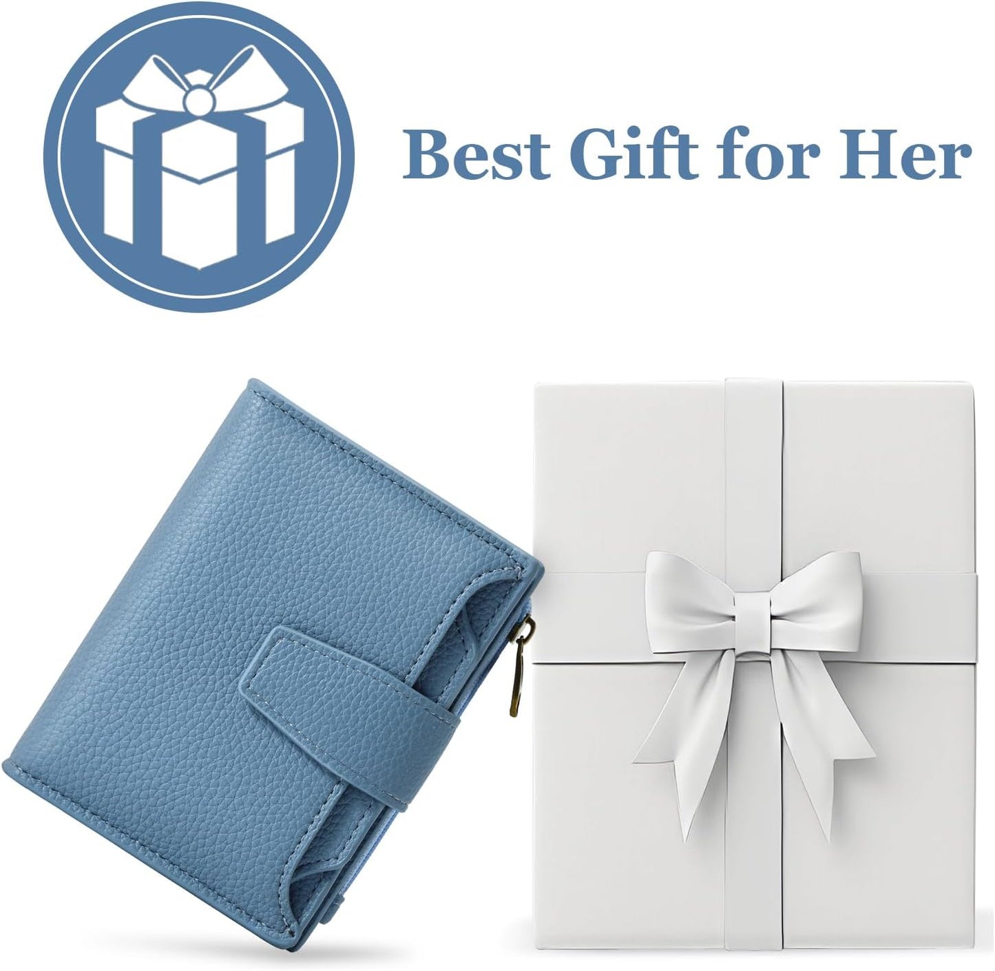 Women's Compact RFID Blocking Leather Bifold Wallet