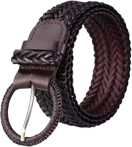 Women's Hand-Woven Braided Belt - Vintage Prong Buckle