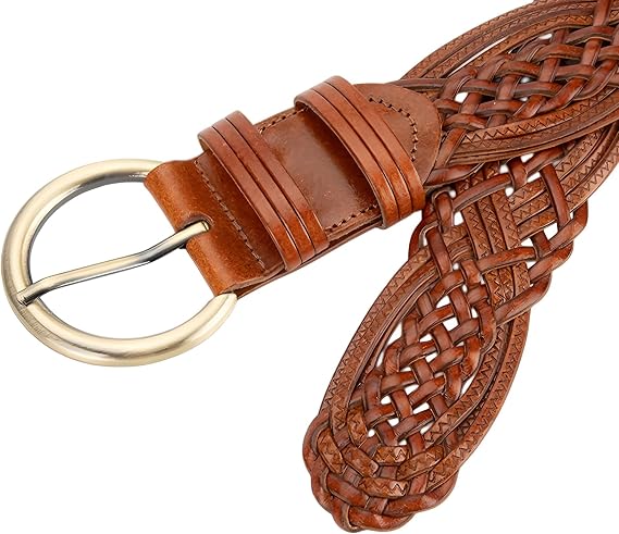 Women's Hand-Woven Wide Braided Belt – No Punch Needed
