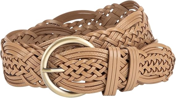Women's Hand-Woven Wide Braided Belt – No Punch Needed