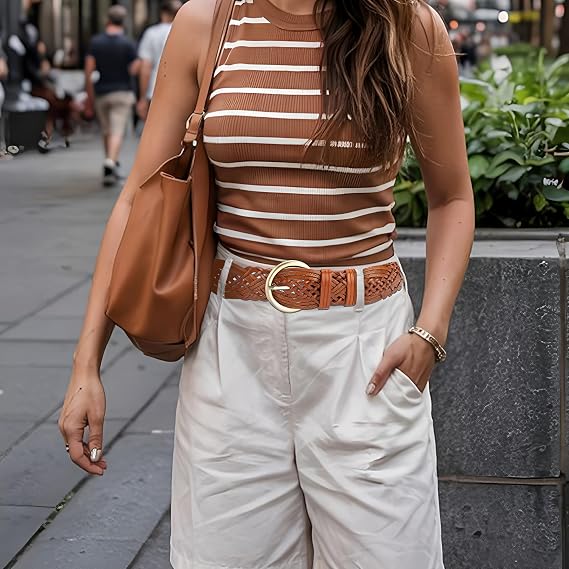 Women's Hand-Woven Wide Braided Belt – No Punch Needed