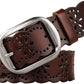 Women's Hollow Flower Genuine Leather Wide Belt