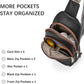 Women's Leather Sling Bag Crossbody Chest Bag - Black