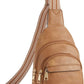 Women's Leather Sling Bag Crossbody Chest Bag - Camel Brown