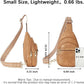 Women's Leather Sling Bag Crossbody Chest Bag - Camel Brown