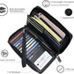Women's RFID Blocking Zip-Around Leather Wallet Wristlet