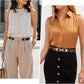 Women's Retro Stretch Skinny Belt – Gold Tuck Buckle