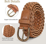 Women's Skinny Braided Belt - Antiqued Copper Buckle