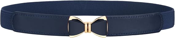 Women's Skinny Elastic Bow Buckle Belt