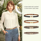 Women's Skinny Leather Belt – Twist Lock Buckle
