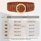 Women's Wide Braided Belt - Vintage Round Gold Buckle