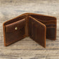 Men’s Genuine Leather Card Holder Wallet – Classic Bifold in Dark & Reddish Brown
