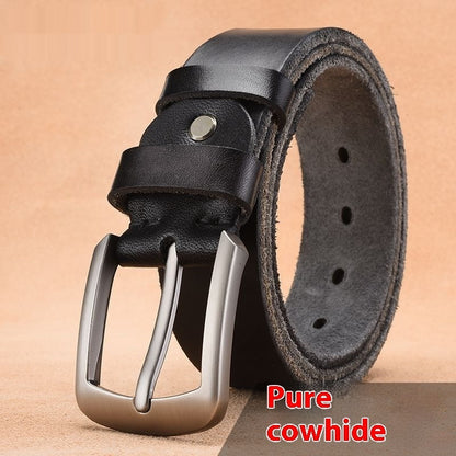 Men's 100% Italian Cow Leather Belt With Anti-Scratch Buckle