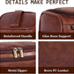 Dark Brown Hanging Leather Toiletry Bag with Metal Hook