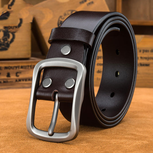 Men’s Plus Size Casual Cowhide Leather Belt