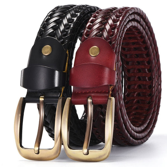 Handmade Leather Pin Buckle Belt – Casual Couple Style