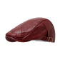 Adjustable PU Leather Newsboy Beret Cap