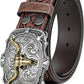 Western Leather Belt for Men – Removable Alloy Buckle