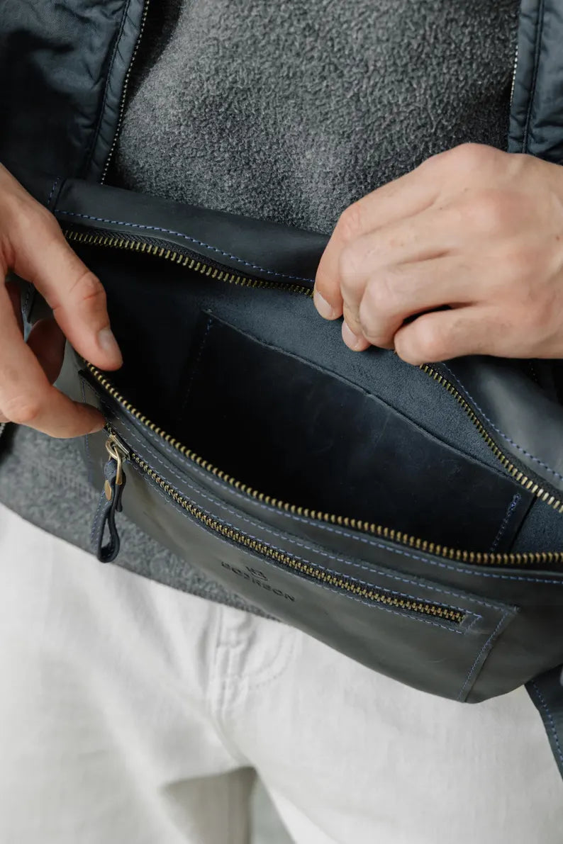 Men's Leather Belt Bag - Waist Fanny Pack