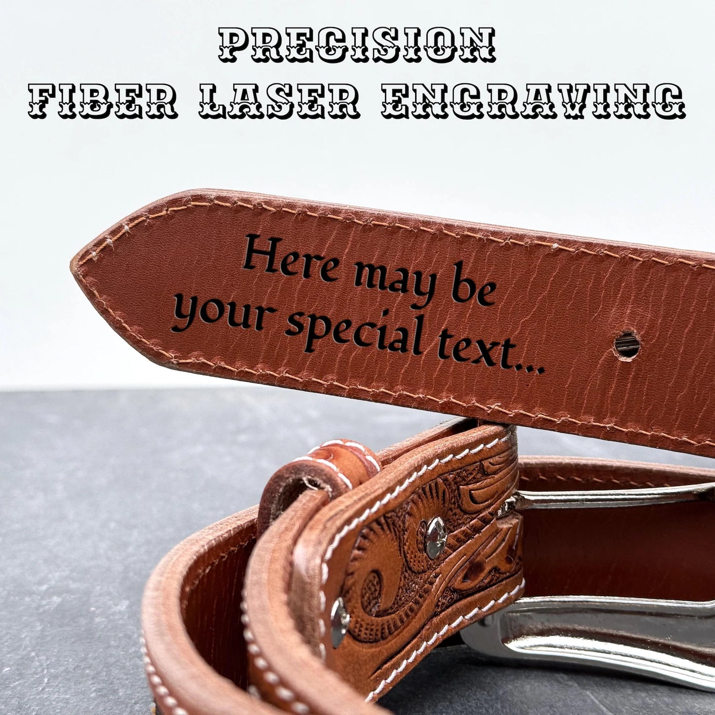 Southwestern Beaded Leather Belt – Longhorn & Feather Design
