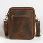Men's Full Grain Leather Messenger Crossbody Bag
