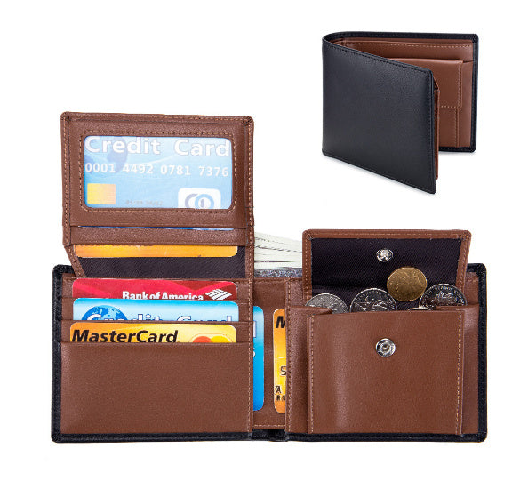 Men’s Short Trifold Wallet | Genuine Leather First Layer Cowhide