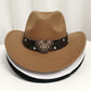 Women's Western Cowboy Hat Love Decorative Chain Top Hat