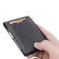 Men’s Carbon Fiber-Style PU Leather Money Clip Wallet – Slim Card Holder