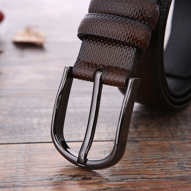 Men's Fashion Business Belt with Alloy Pin Buckle