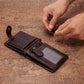 Men’s Multi-Card Real Cowhide Leather Anti-Magnetic Tri-Fold Wallet With Retro European And American Style