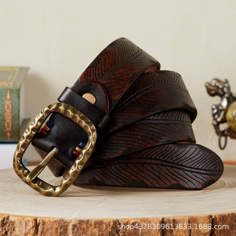 Men’s Personalized Street Style Cowhide Belt