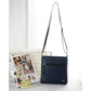 Women's Blue PU Leather Satchel Crossbody Messenger Bag