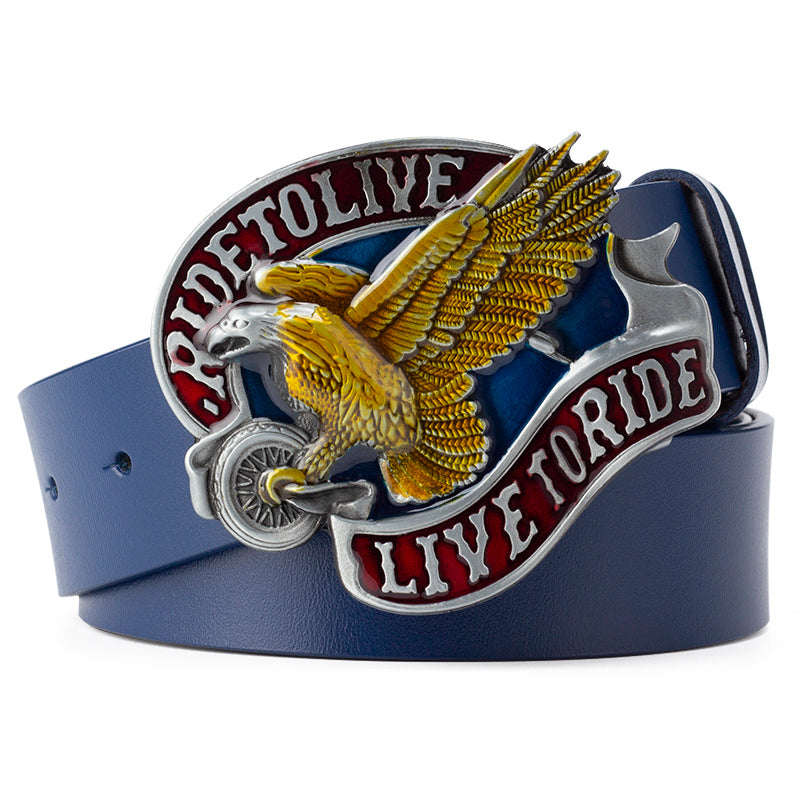 Casual Cowhide Leather Belt - Smooth Buckle Everyday Fit