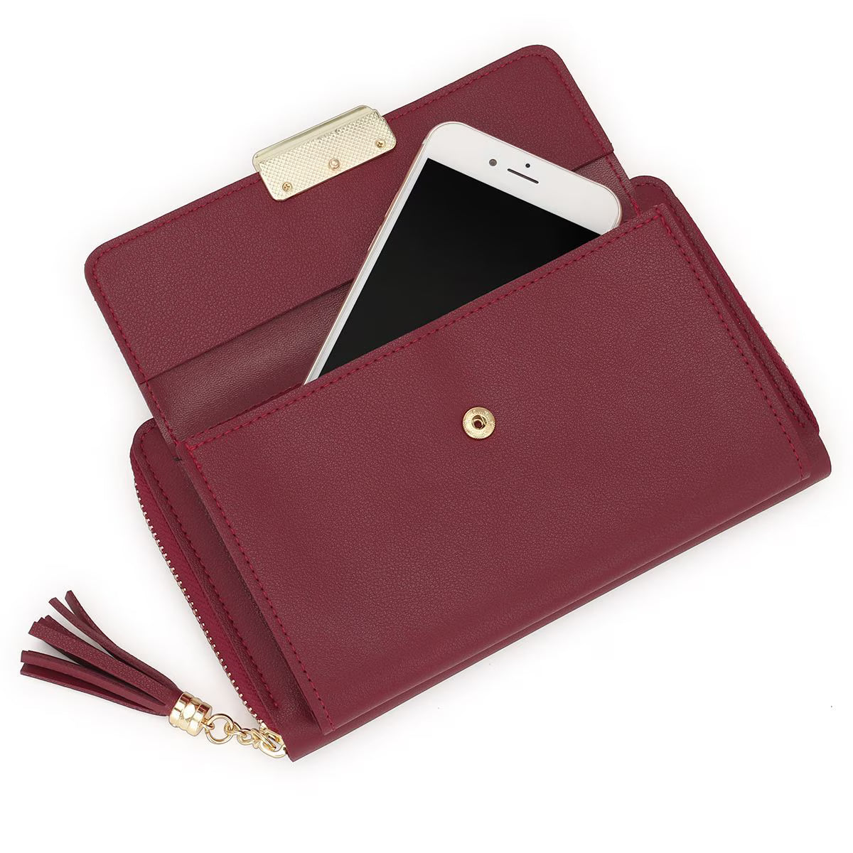 Small Blue Crossbody Phone Wallet Purse with 12 Card Slots