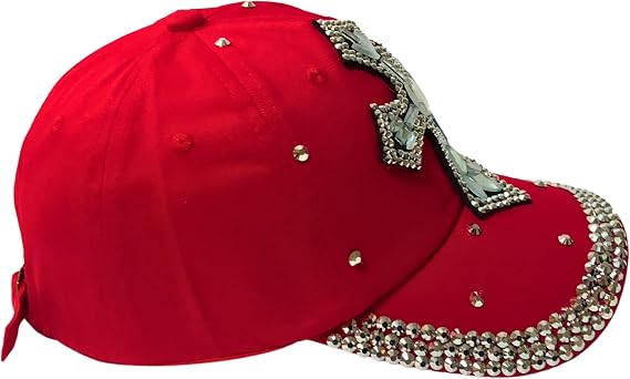 Women's Bedazzled Cross Rhinestone Cap - Bling Christian Hat