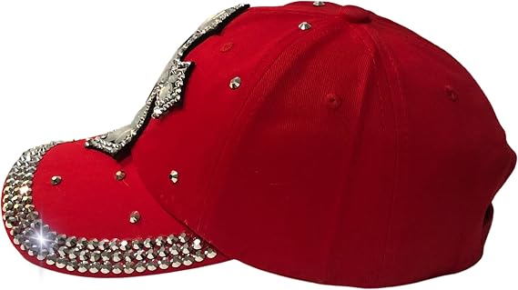 Women's Bedazzled Cross Rhinestone Cap - Bling Christian Hat