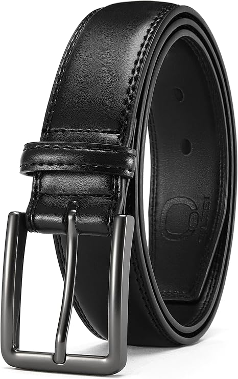 Men's Everyday Leather Belt – Durable Black Dress Belt
