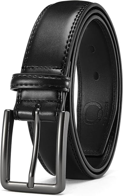 Men's Everyday Leather Belt – Durable Black Dress Belt